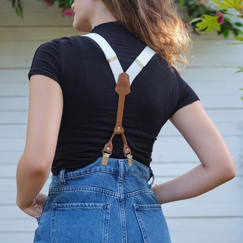 Action Ward Store Women's Suspenders - 1" Width - Y Back 4 Clip Skinny Ladies Suspenders - Image 3